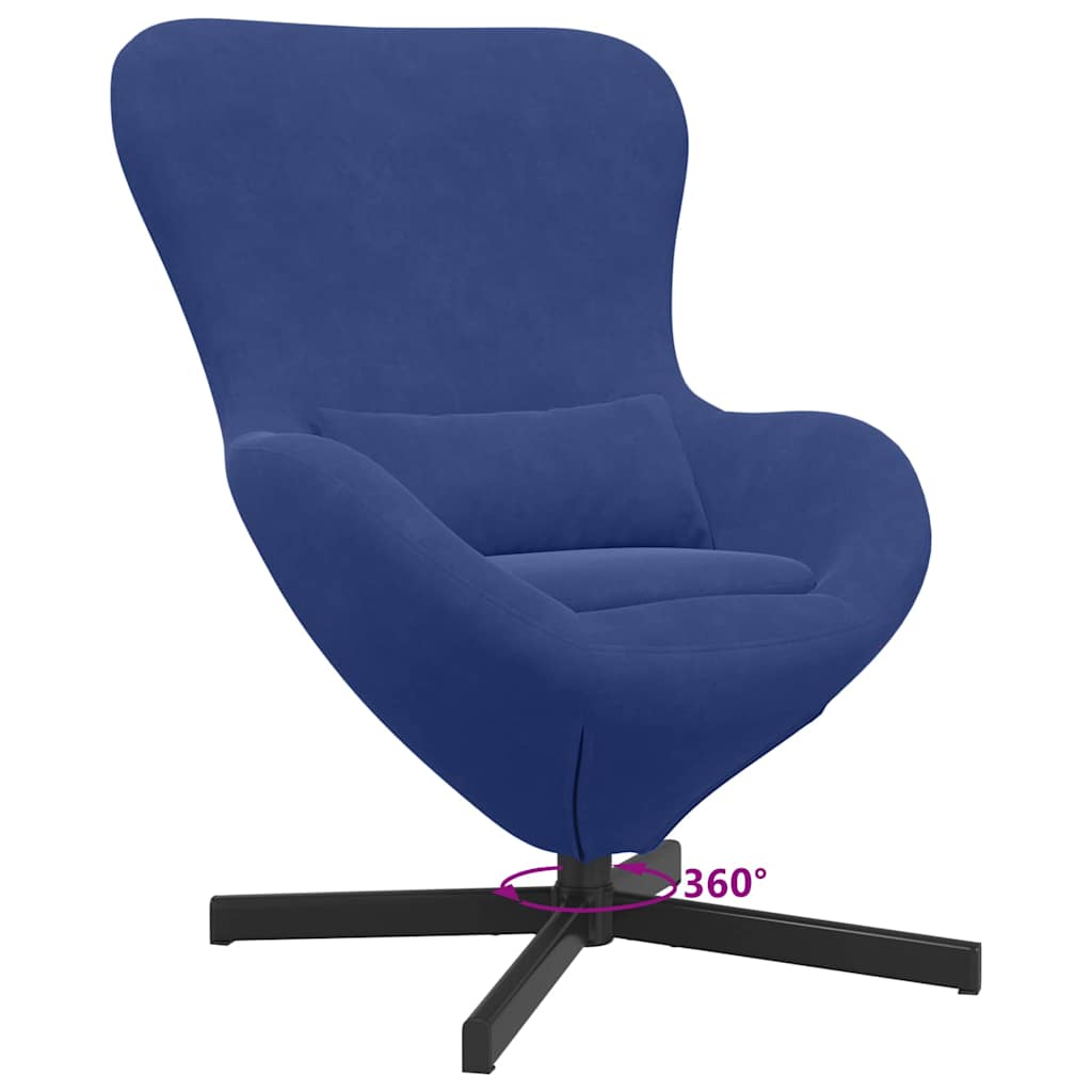 Eivormige stoel Politieblauw 63 x 73 x 90 cm Fluweel is nu te koop bij PeponiXL, paradijselijk wonen!