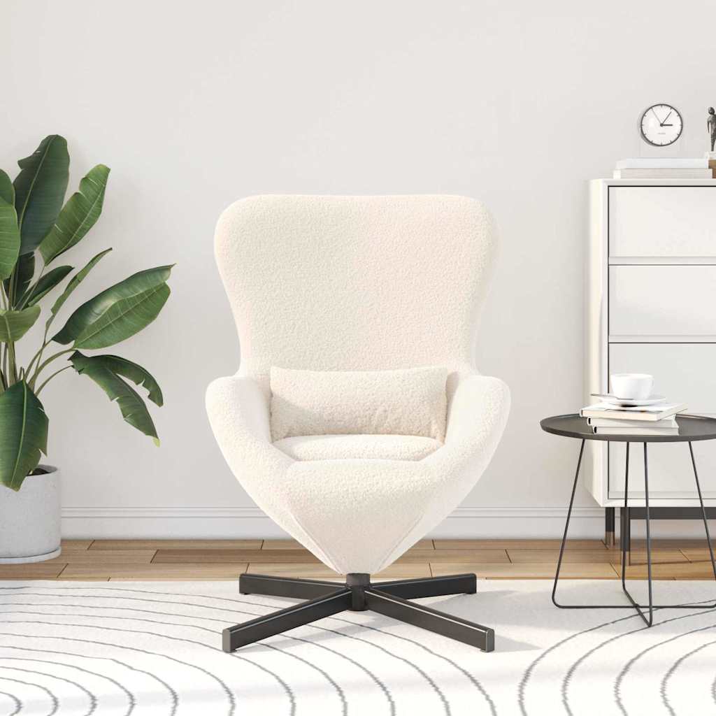 Eivormige stoel Crème 63 x 73 x 90 cm Stof is nu te koop bij PeponiXL, paradijselijk wonen!
