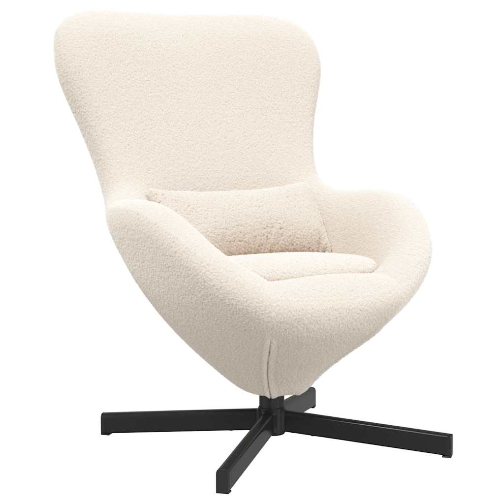 Eivormige stoel Crème 63 x 73 x 90 cm Stof is nu te koop bij PeponiXL, paradijselijk wonen!
