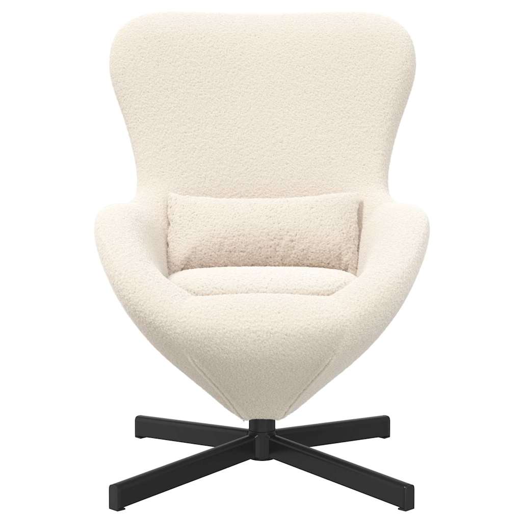 Eivormige stoel Crème 63 x 73 x 90 cm Stof is nu te koop bij PeponiXL, paradijselijk wonen!