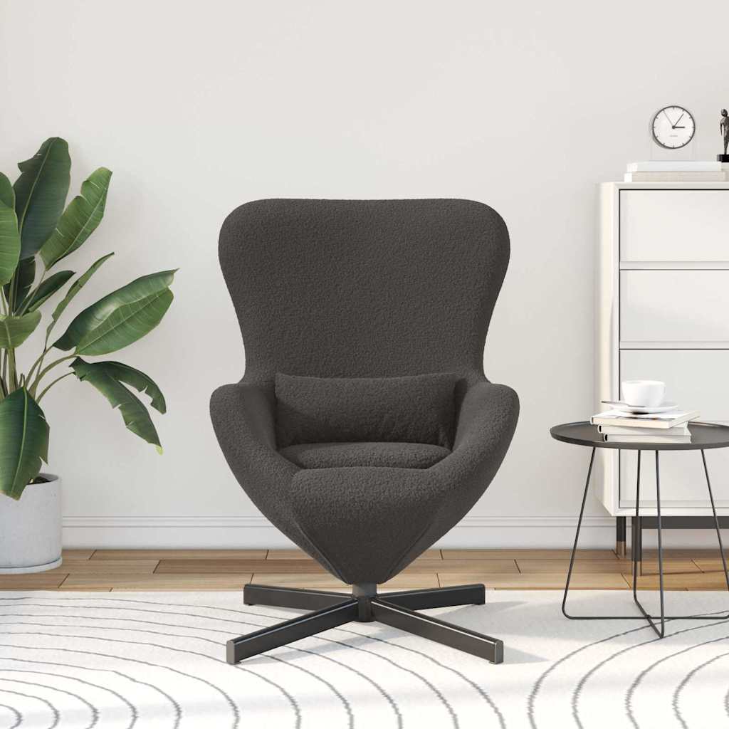 Eivormige stoel Donkergrijs 63 x 73 x 90 cm Stof is nu te koop bij PeponiXL, paradijselijk wonen!