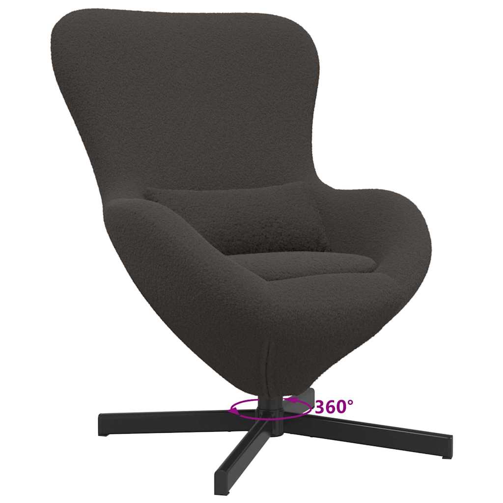 Eivormige stoel Donkergrijs 63 x 73 x 90 cm Stof is nu te koop bij PeponiXL, paradijselijk wonen!