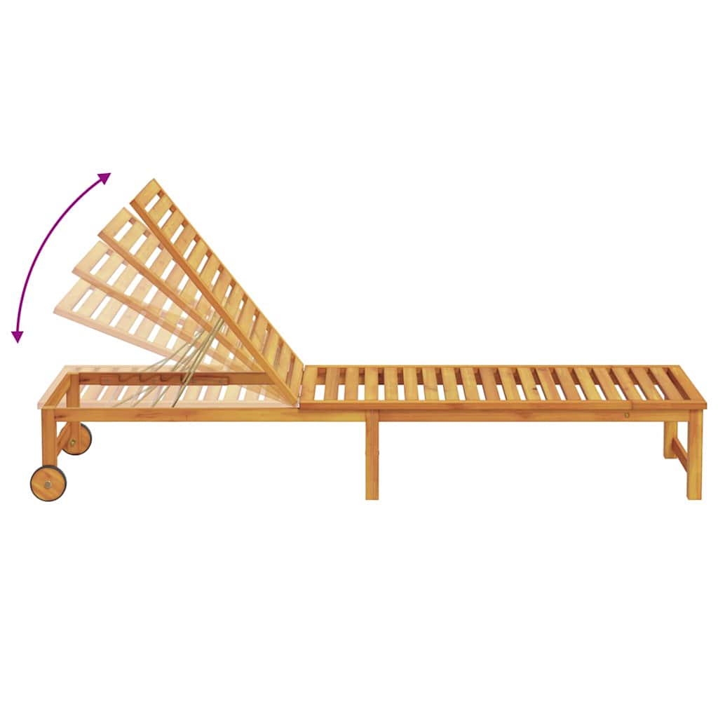 Ligstoel Bruin 202 x 53 x 89 cm Massief Acaciahout is nu te koop bij PeponiXL, paradijselijk wonen!