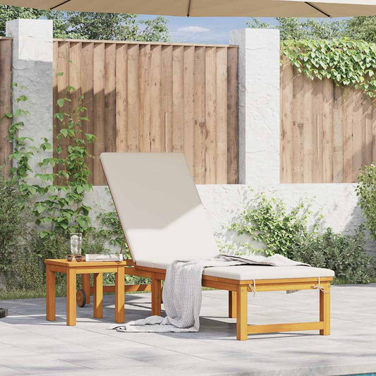 Ligstoel Bruin 202 x 53 x 89 cm Massief Acaciahout is nu te koop bij PeponiXL, paradijselijk wonen!