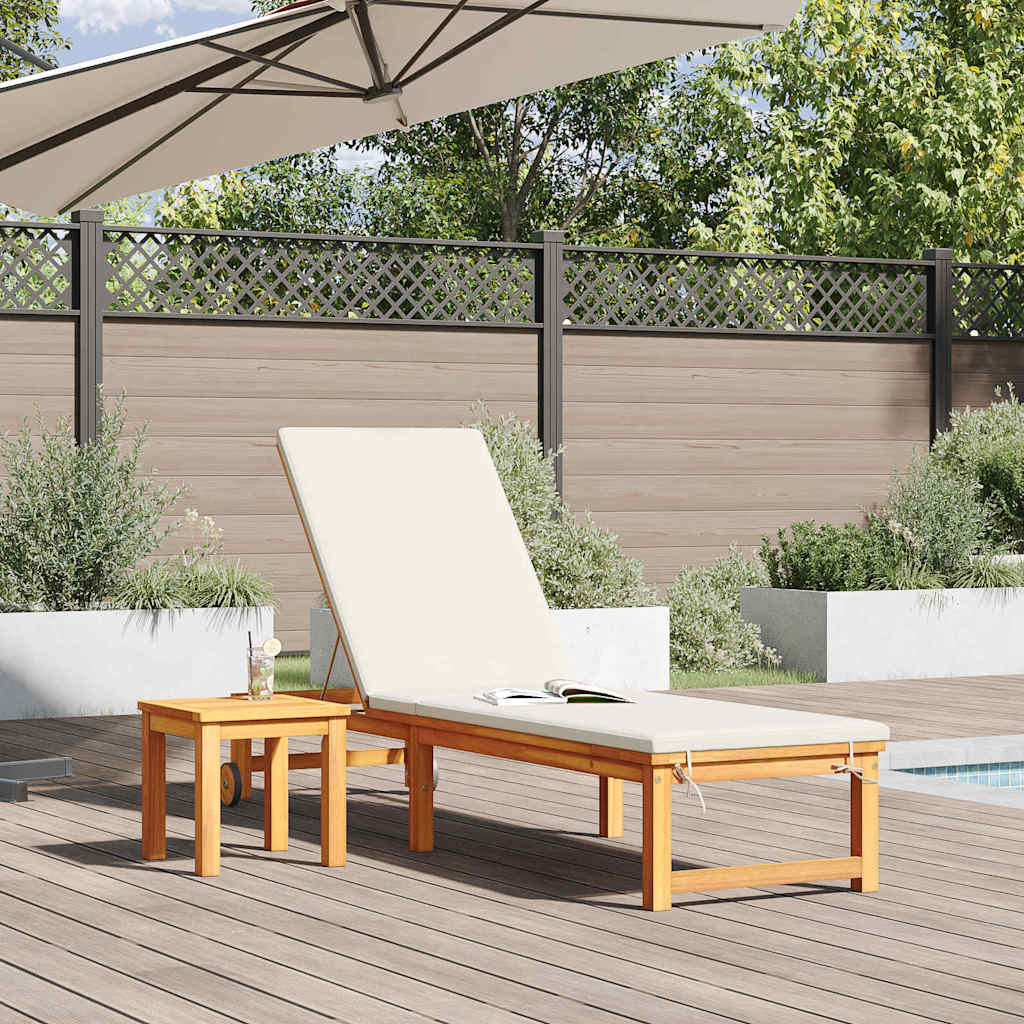 Ligstoel Bruin 202 x 53 x 89 cm Massief Acaciahout is nu te koop bij PeponiXL, paradijselijk wonen!