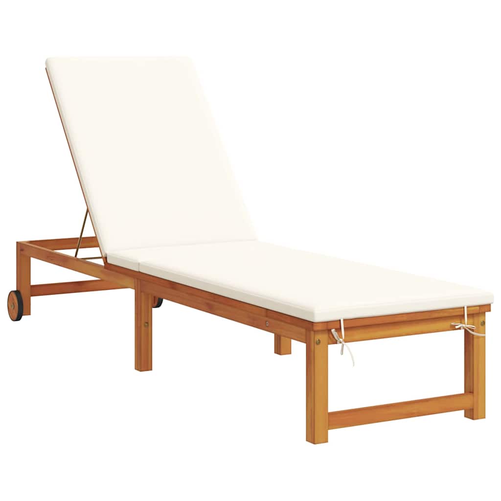 Ligstoel Bruin 202 x 53 x 89 cm Massief Acaciahout is nu te koop bij PeponiXL, paradijselijk wonen!