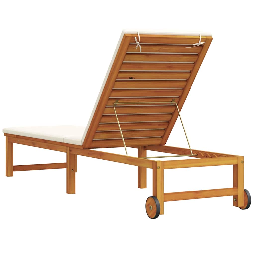 Ligstoel Bruin 202 x 53 x 89 cm Massief Acaciahout is nu te koop bij PeponiXL, paradijselijk wonen!