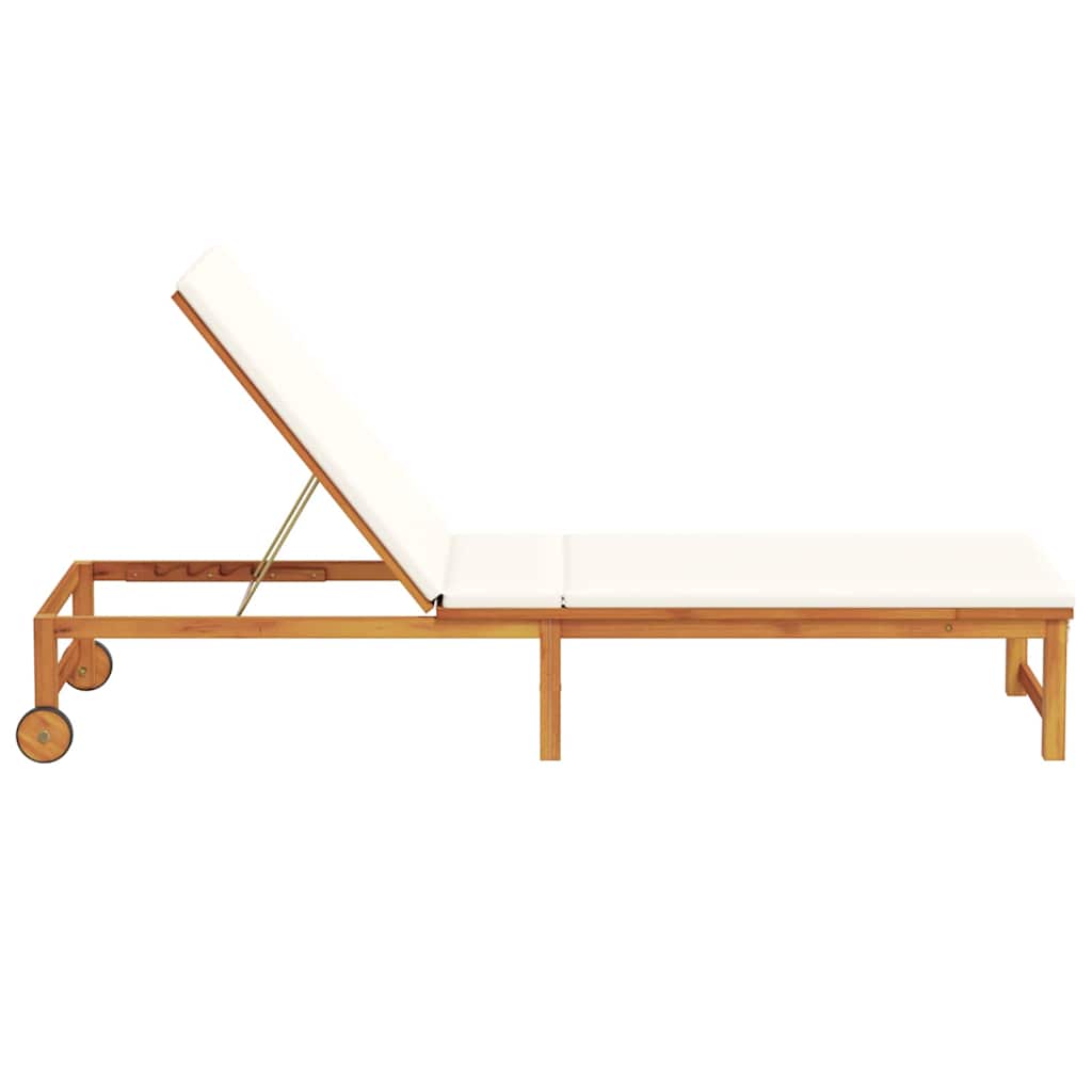 Ligstoel Bruin 202 x 53 x 89 cm Massief Acaciahout is nu te koop bij PeponiXL, paradijselijk wonen!