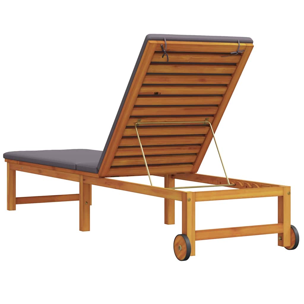 Ligstoel Bruin 202 x 53 x 89 cm Massief Acaciahout is nu te koop bij PeponiXL, paradijselijk wonen!
