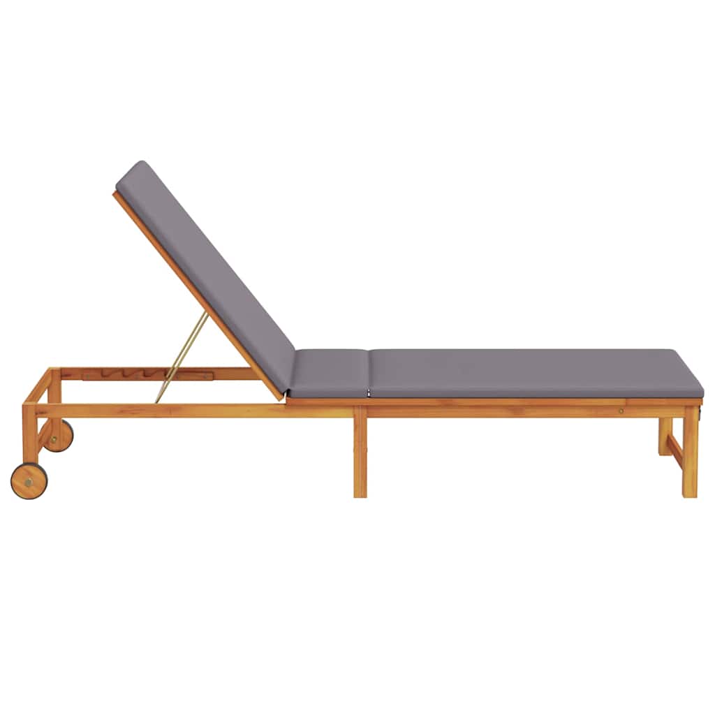 Ligstoel Bruin 202 x 53 x 89 cm Massief Acaciahout is nu te koop bij PeponiXL, paradijselijk wonen!