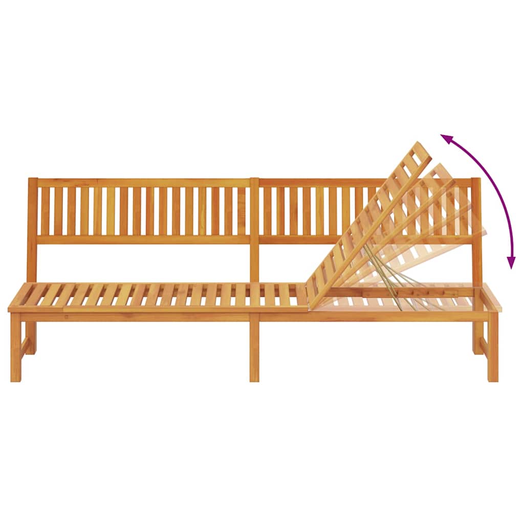 Ligstoel Bruin 200 x 57 x 75cm Massief acaciahout is nu te koop bij PeponiXL, paradijselijk wonen!