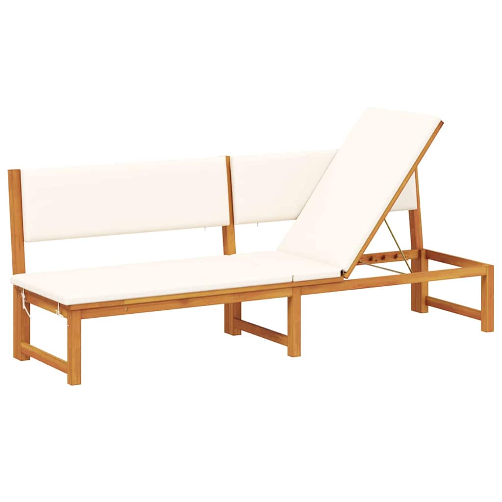 Ligstoel Olie naturel 200 x 57 x 75cm Massief acaciahout is nu te koop bij PeponiXL, paradijselijk wonen!