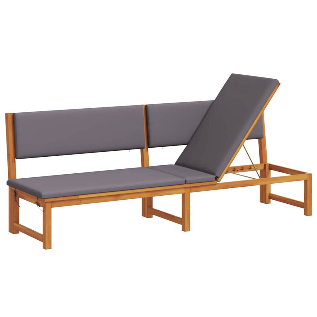 Ligstoel Olie naturel 200 x 57 x 75cm Massief acaciahout is nu te koop bij PeponiXL, paradijselijk wonen!