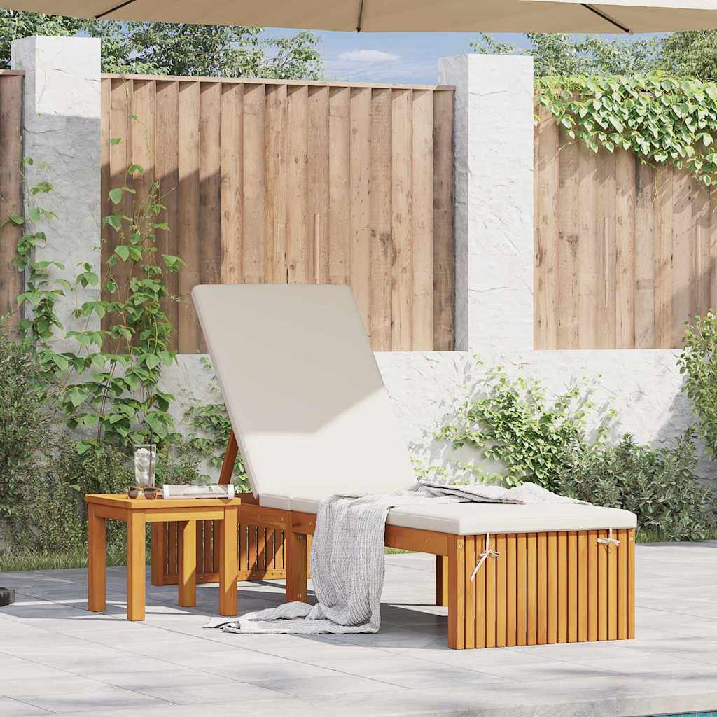 Ligstoel Bruin 55 x 200 x 94cm Massief acaciahout is nu te koop bij PeponiXL, paradijselijk wonen!