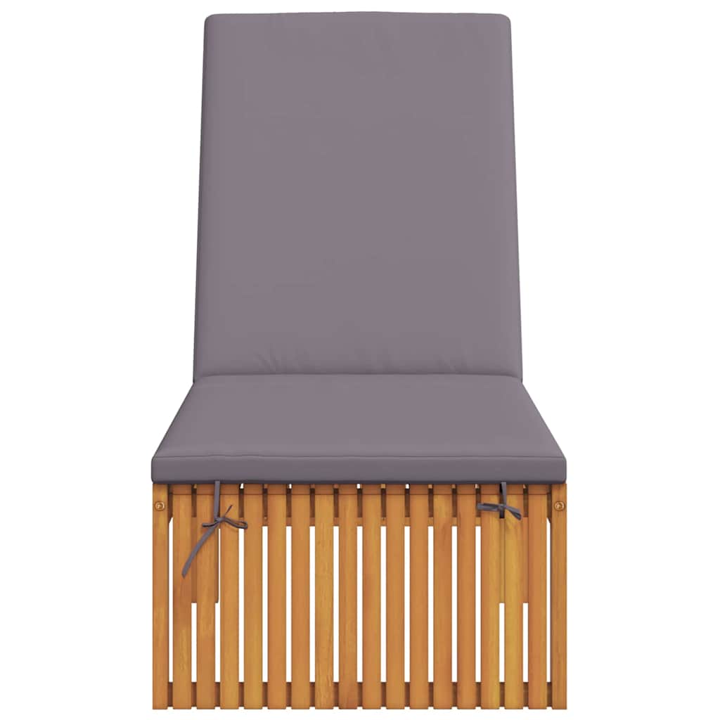 Ligstoel met kussen Bruin 55 x 200 x 94cm Massief acaciahout is nu te koop bij PeponiXL, paradijselijk wonen!