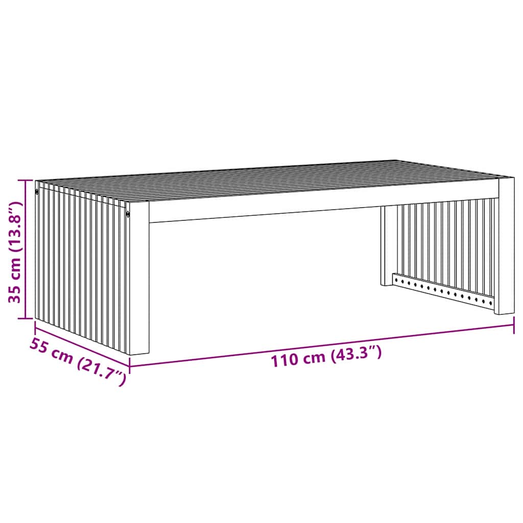 Bijzettafel Olie naturel 110 x 55 x 35 cm Massief Acaciahout is nu te koop bij PeponiXL, paradijselijk wonen!