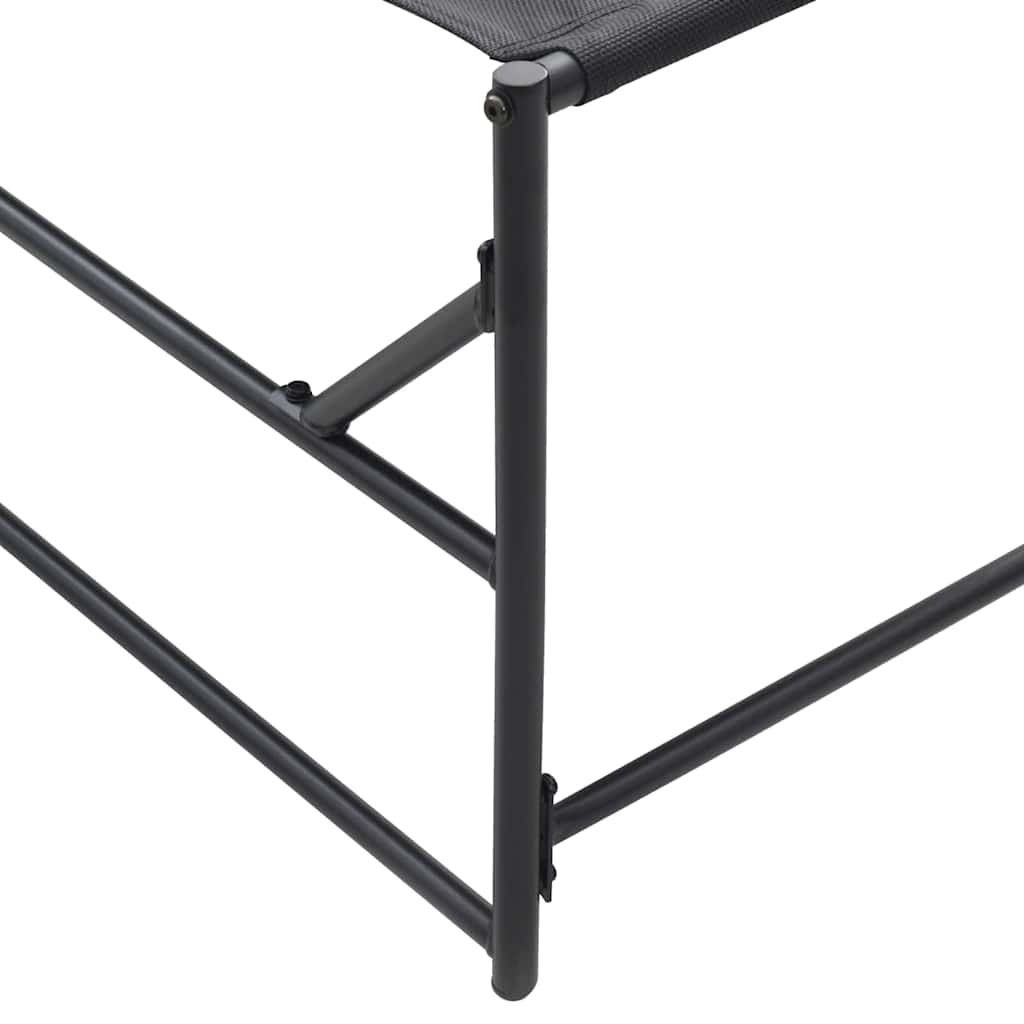 Tuin Zonnebed met kussen 2 pcs Zwart Gepoedercoat staal is nu te koop bij PeponiXL, paradijselijk wonen!