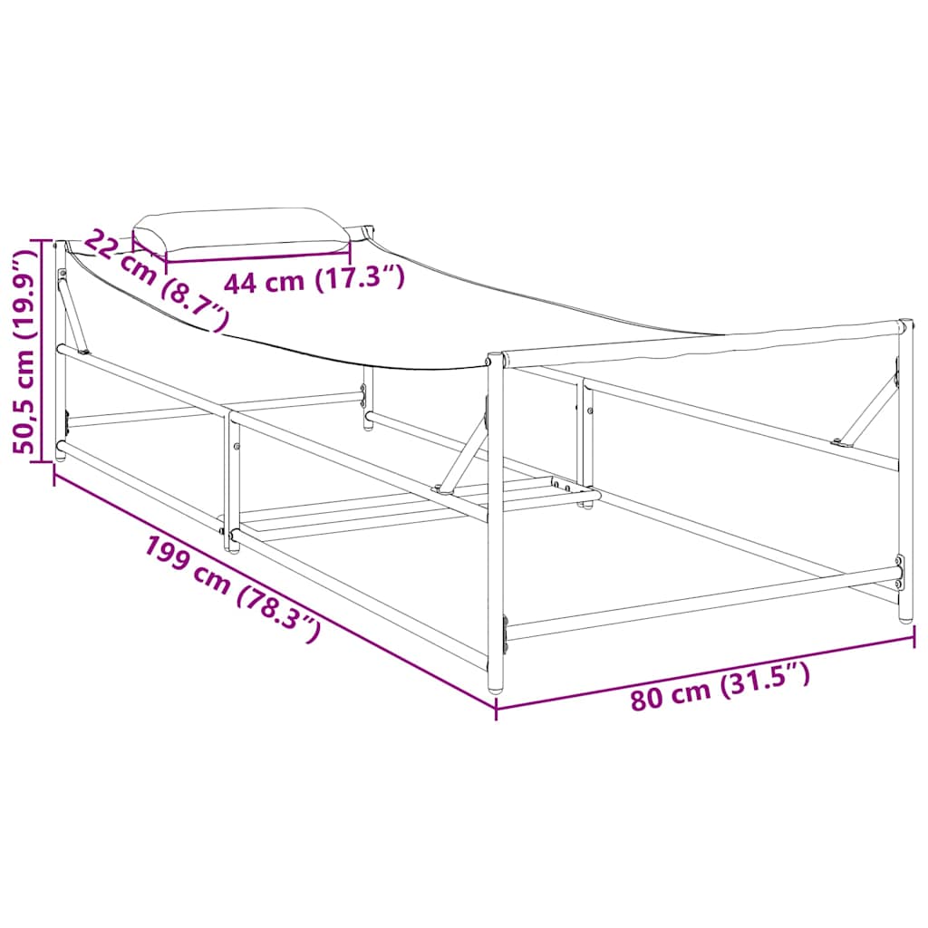 Tuin Zonnebed met kussen 2 pcs Zwart Gepoedercoat staal is nu te koop bij PeponiXL, paradijselijk wonen!