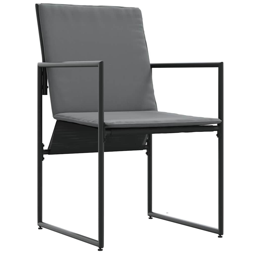 Stoel met kussen 4 pcs Zwart en Anthraciet Textileen is nu te koop bij PeponiXL, paradijselijk wonen!