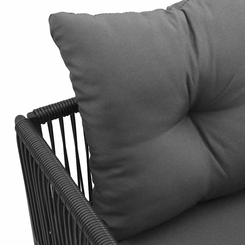 Stoel met kussen 4 pcs Zwart en Anthraciet PE Rattan is nu te koop bij PeponiXL, paradijselijk wonen!