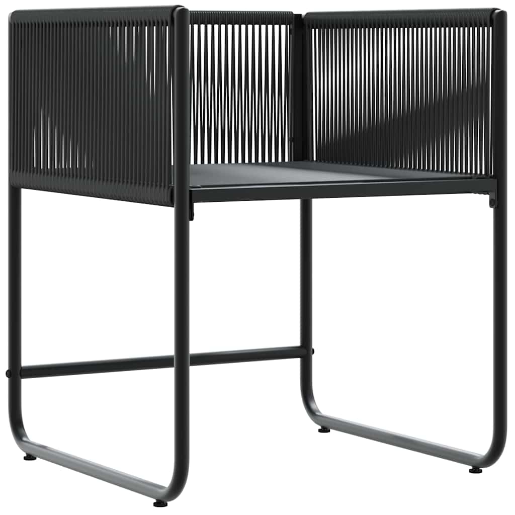 Stoel met kussen 4 pcs Zwart en Anthraciet PE Rattan is nu te koop bij PeponiXL, paradijselijk wonen!
