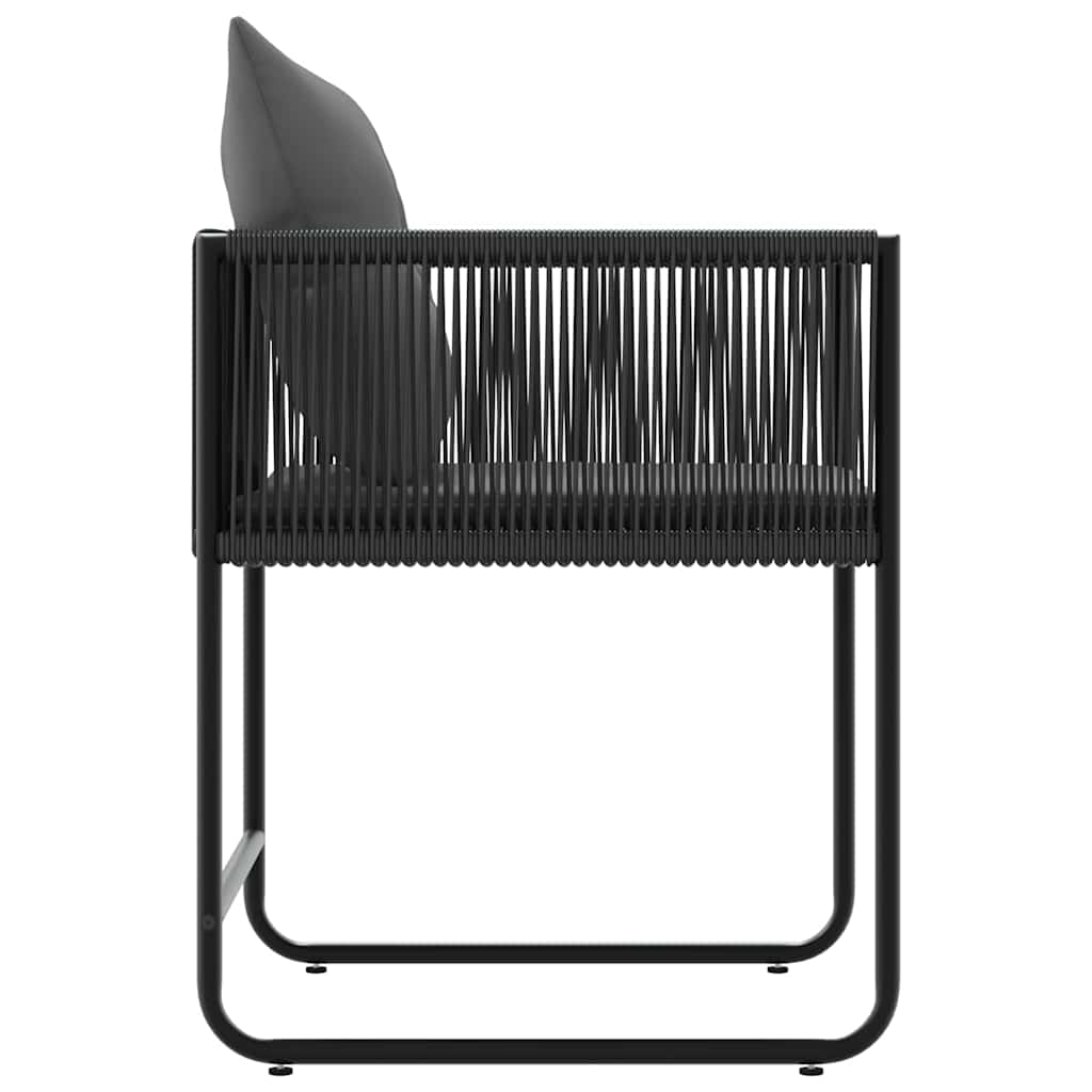 Stoel met kussen 4 pcs Zwart en Anthraciet PE Rattan is nu te koop bij PeponiXL, paradijselijk wonen!