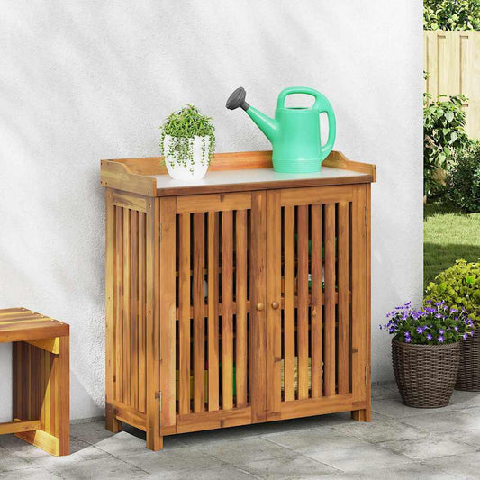 Tuinkast met plank Naturel 93 x 41,5 x 98cm Massief Acaciahout is nu te koop bij PeponiXL, paradijselijk wonen!