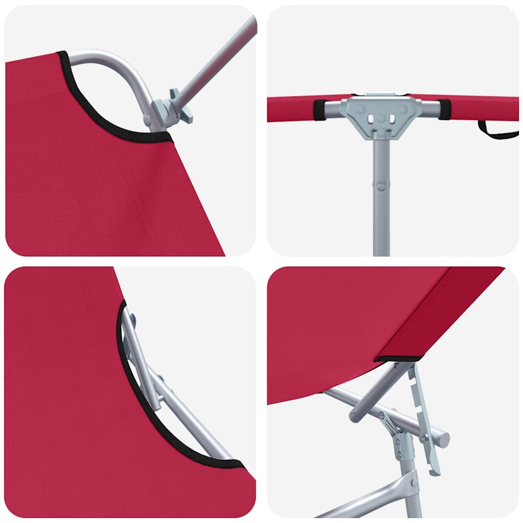 Ligstoel 2 pcs Rood 58 x 188 x 77cm Polyester is nu te koop bij PeponiXL, paradijselijk wonen!
