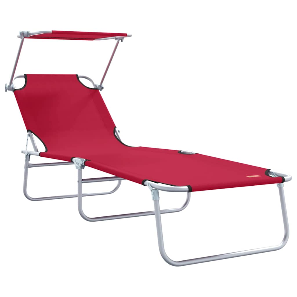 Ligstoel 2 pcs Rood 58 x 188 x 77cm Polyester is nu te koop bij PeponiXL, paradijselijk wonen!