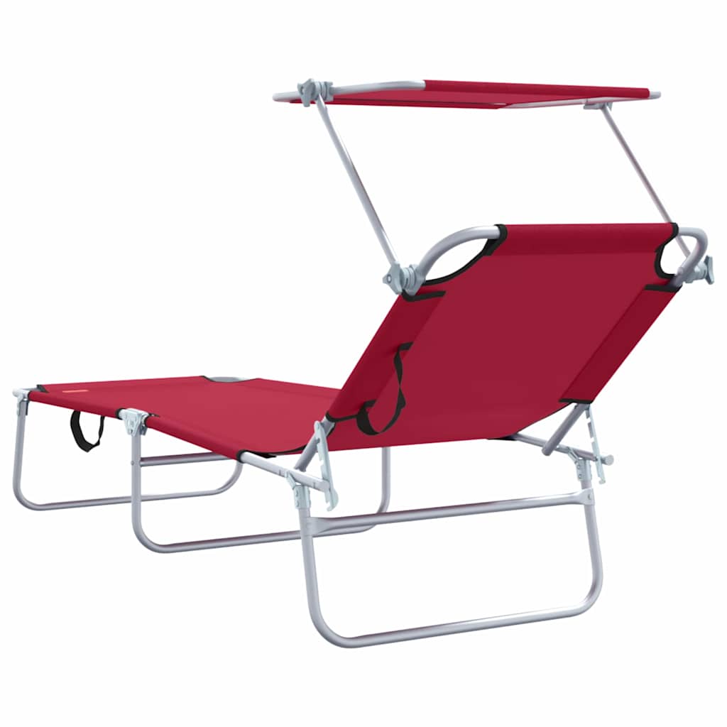 Ligstoel 2 pcs Rood 58 x 188 x 77cm Polyester is nu te koop bij PeponiXL, paradijselijk wonen!