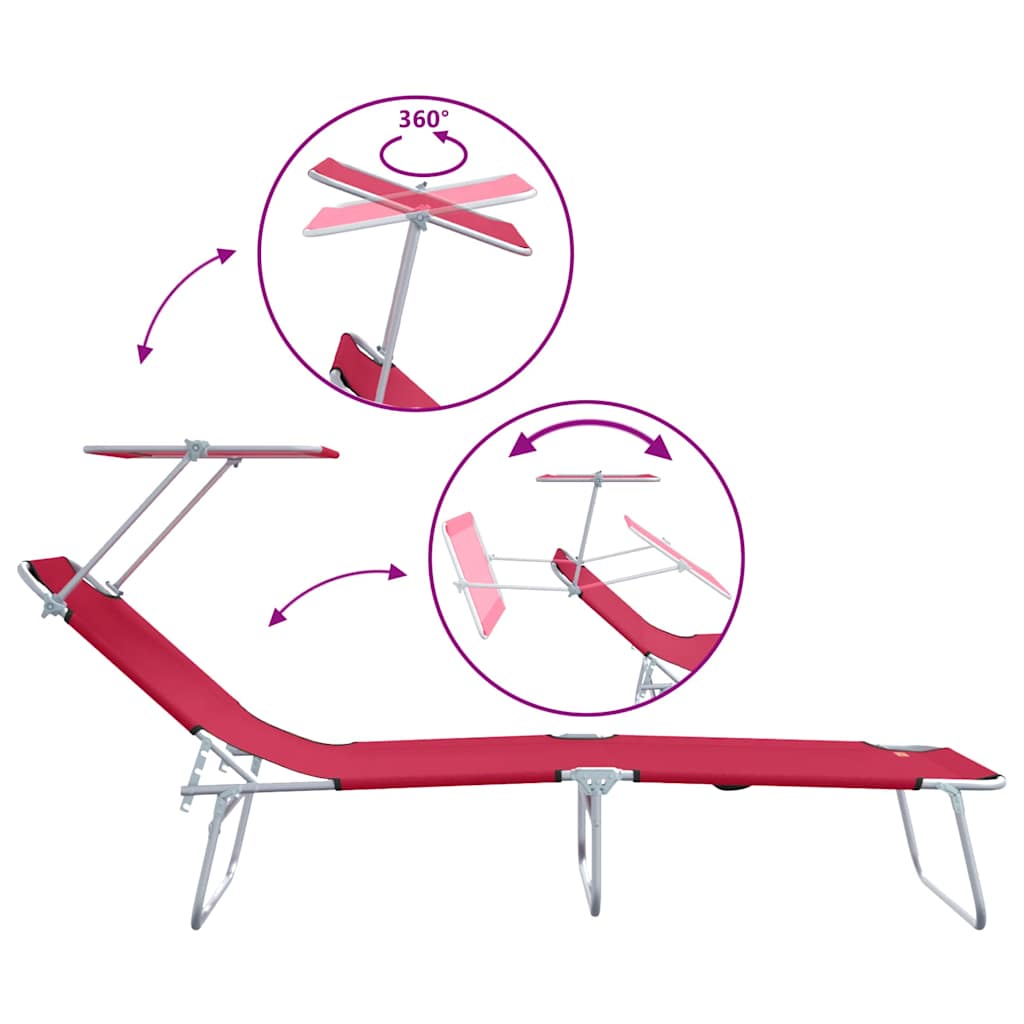 Ligstoel 2 pcs Rood 58 x 188 x 77cm Polyester is nu te koop bij PeponiXL, paradijselijk wonen!