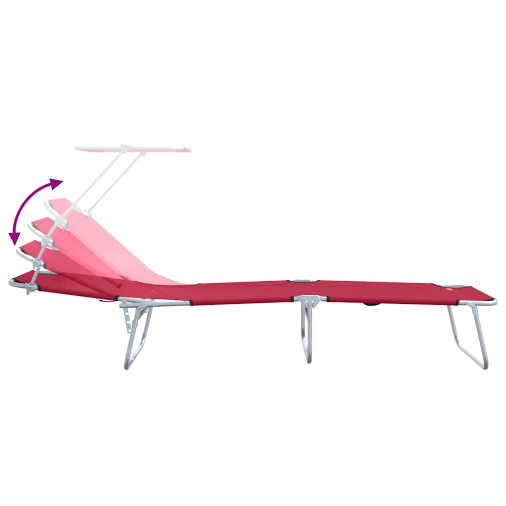 Ligstoel 2 pcs Rood 58 x 188 x 77cm Polyester is nu te koop bij PeponiXL, paradijselijk wonen!