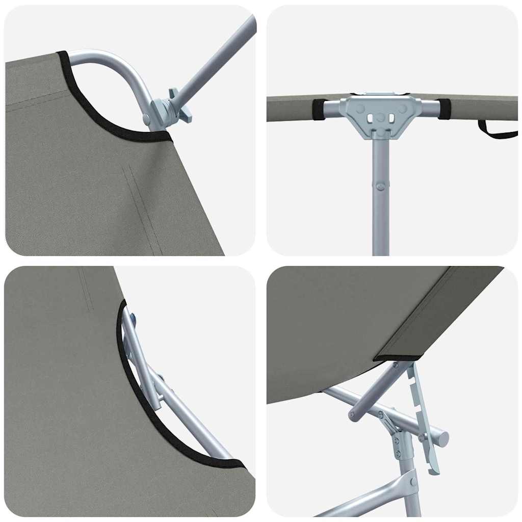 Ligstoel 2 pcs Grijs 58 x 188 x 77cm Polyester is nu te koop bij PeponiXL, paradijselijk wonen!