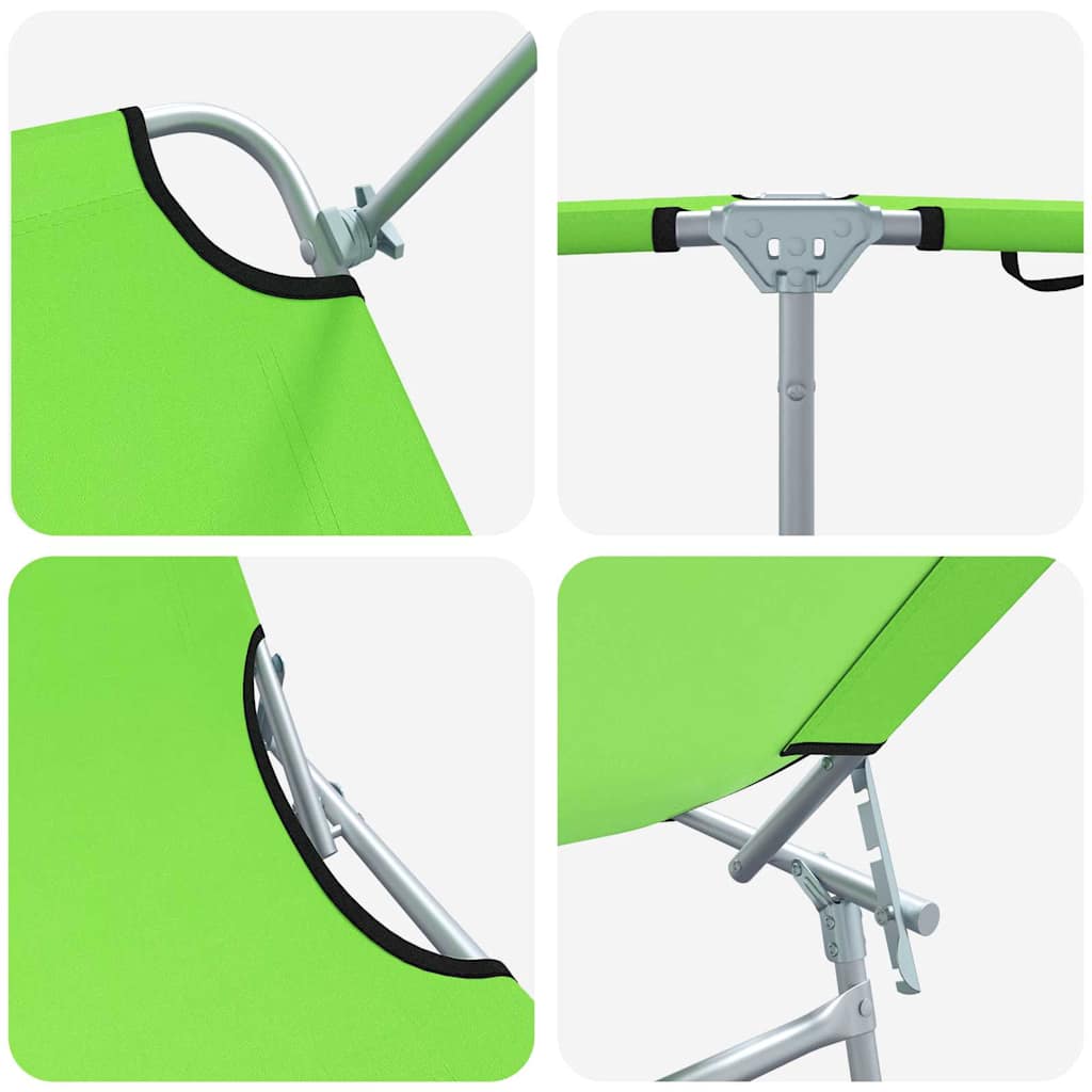 Ligstoel 2 pcs Groen 58 x 188 x 77cm Polyester is nu te koop bij PeponiXL, paradijselijk wonen!