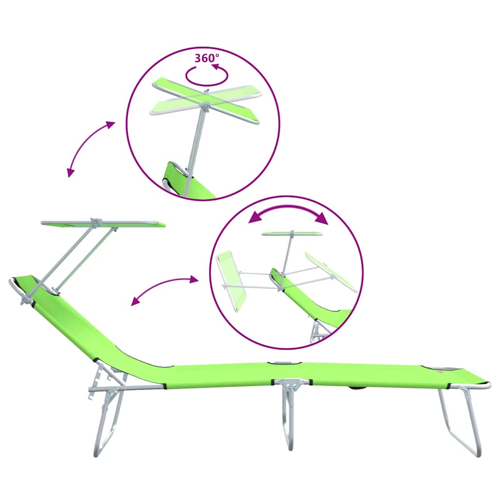 Ligstoel 2 pcs Groen 58 x 188 x 77cm Polyester is nu te koop bij PeponiXL, paradijselijk wonen!