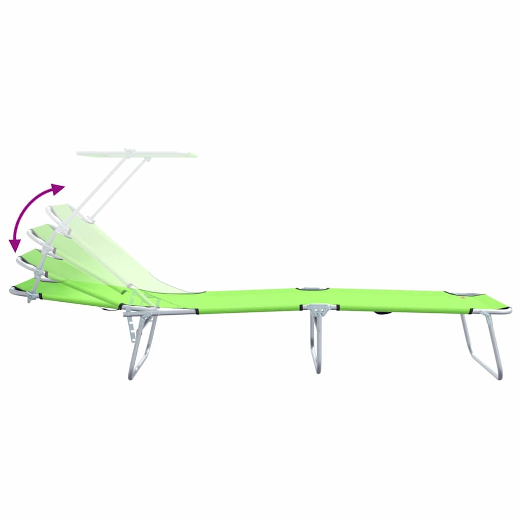 Ligstoel 2 pcs Groen 58 x 188 x 77cm Polyester is nu te koop bij PeponiXL, paradijselijk wonen!