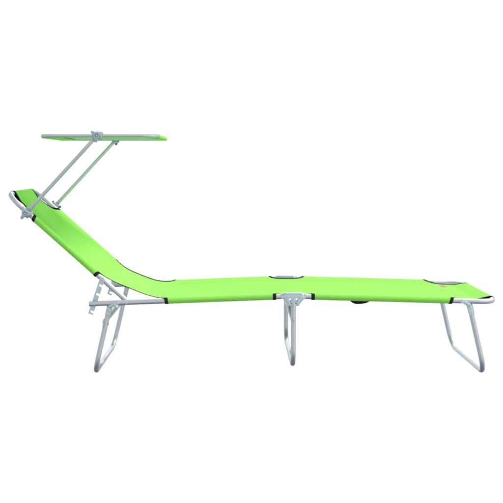Ligstoel 2 pcs Groen 58 x 188 x 77cm Polyester is nu te koop bij PeponiXL, paradijselijk wonen!