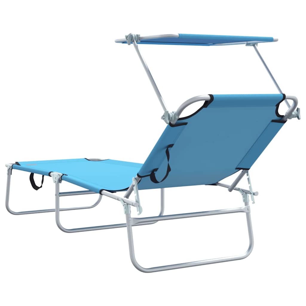 Ligstoel 2 pcs Heldere Blauw 58 x 188 x 77cm Polyester is nu te koop bij PeponiXL, paradijselijk wonen!