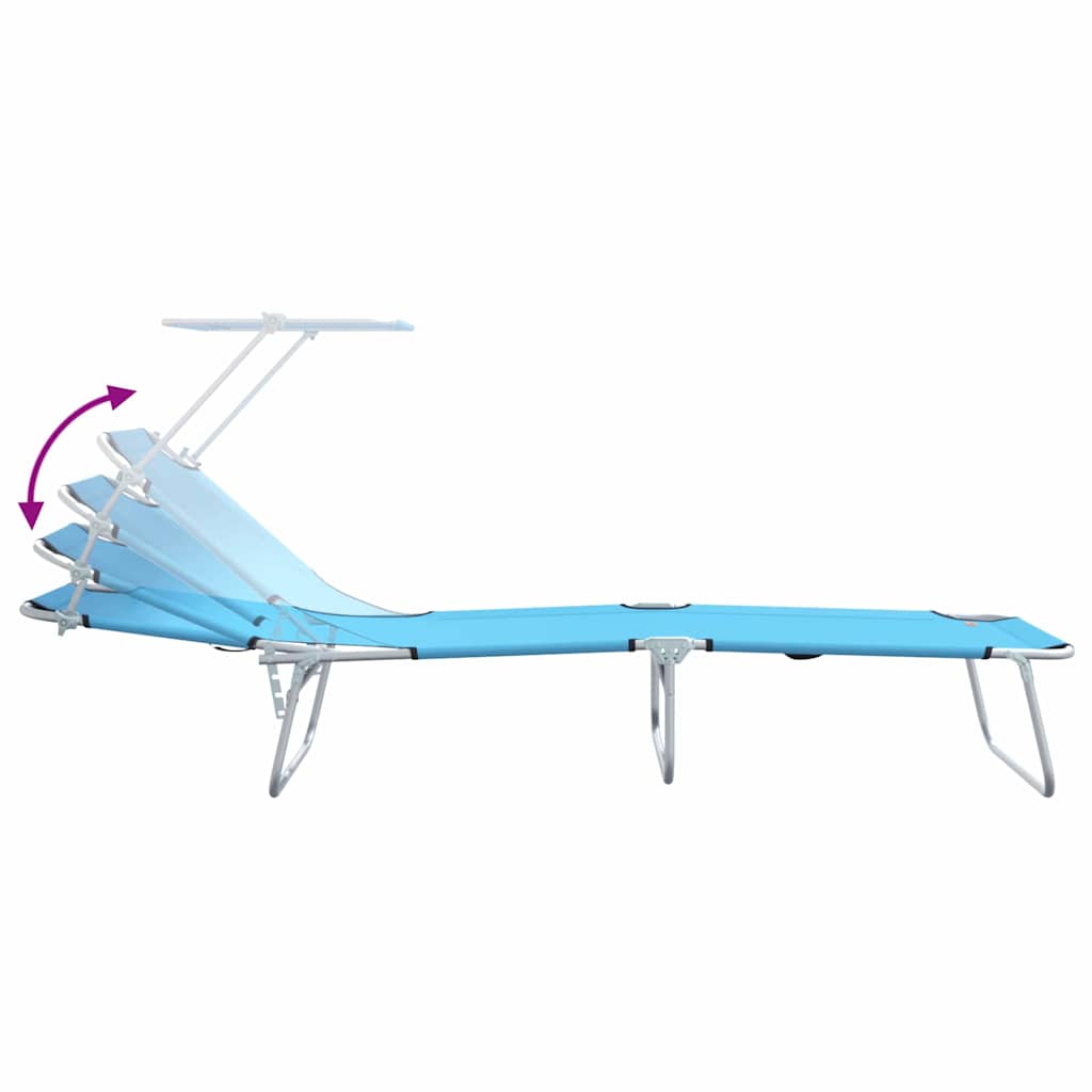 Ligstoel 2 pcs Heldere Blauw 58 x 188 x 77cm Polyester is nu te koop bij PeponiXL, paradijselijk wonen!