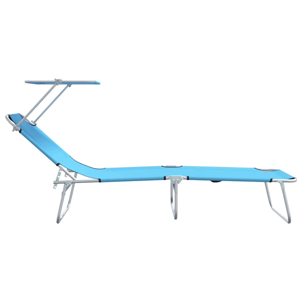 Ligstoel 2 pcs Heldere Blauw 58 x 188 x 77cm Polyester is nu te koop bij PeponiXL, paradijselijk wonen!