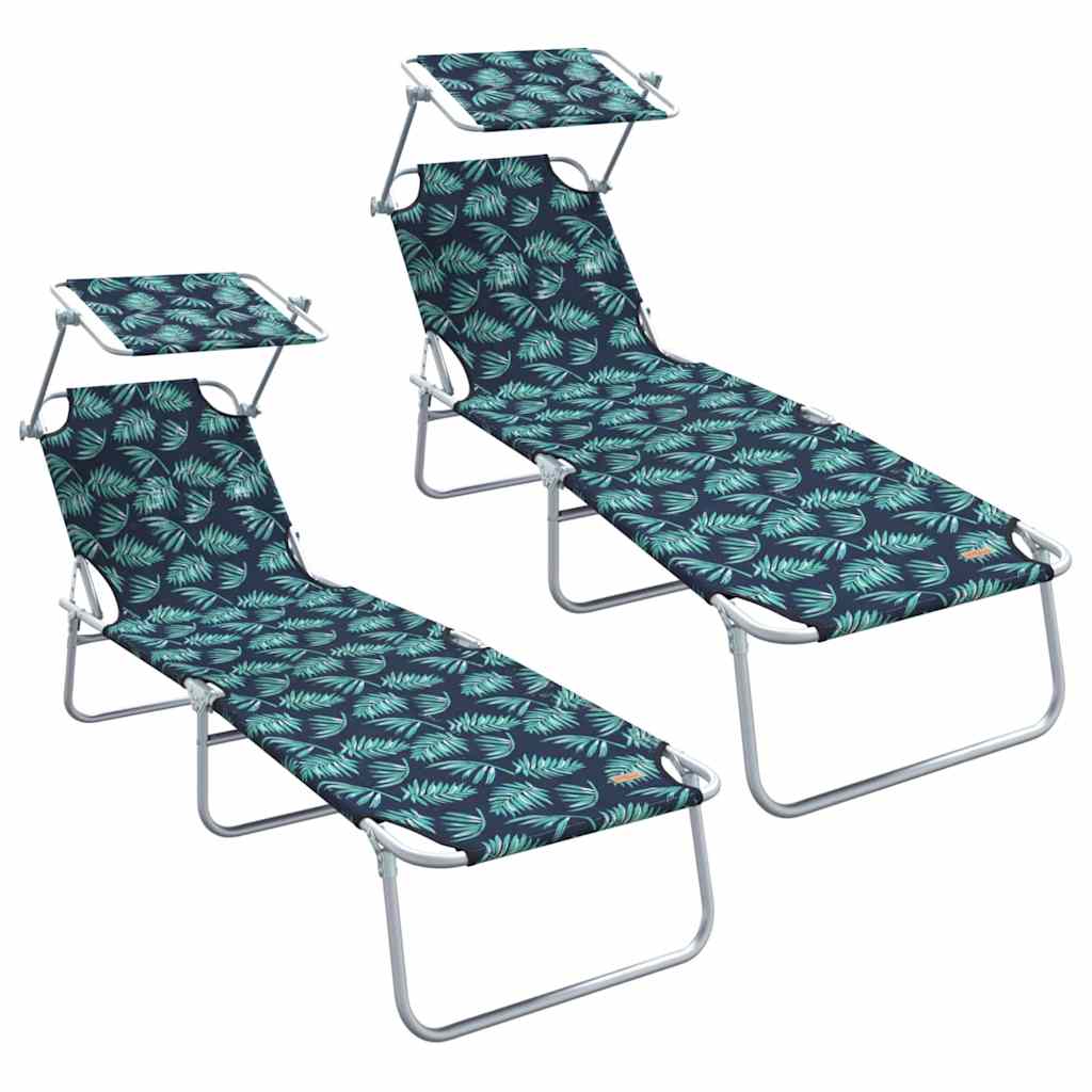 Ligstoel 2 pcs Groen 58 x 188 x 77cm Polyester is nu te koop bij PeponiXL, paradijselijk wonen!