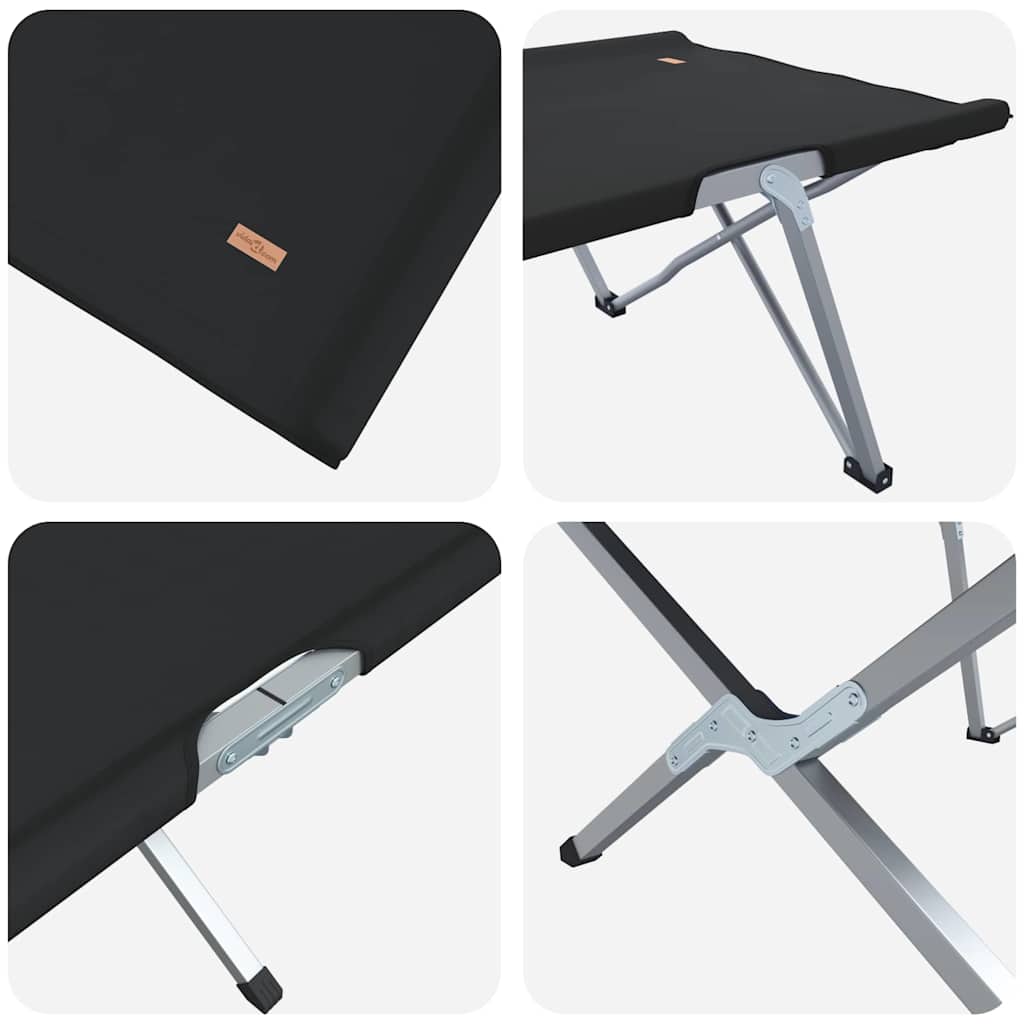 Opvouwbaar Camping Bed Zwart 194 x 62,5 x 42,5 cm is nu te koop bij PeponiXL, paradijselijk wonen!