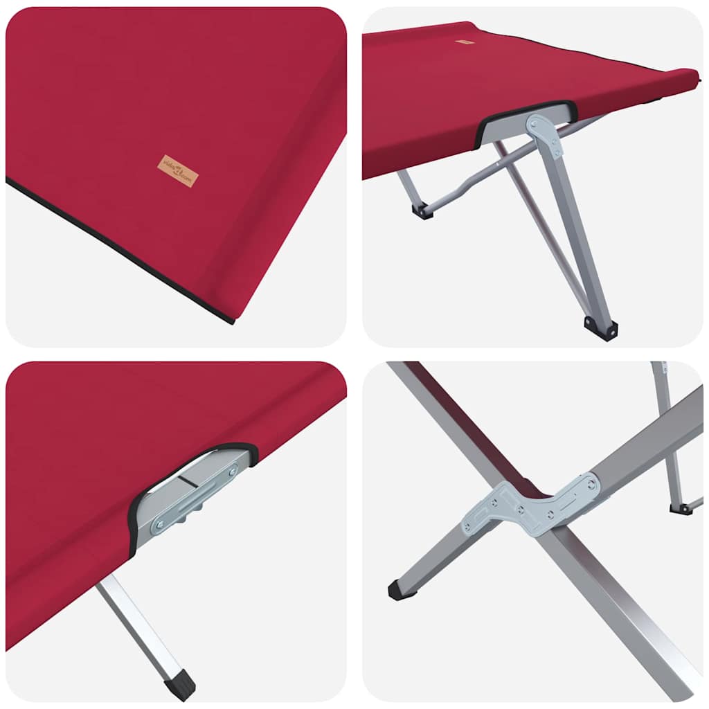Opvouwbaar Camping Bed Rood 194 x 62,5 x 42,5 cm is nu te koop bij PeponiXL, paradijselijk wonen!