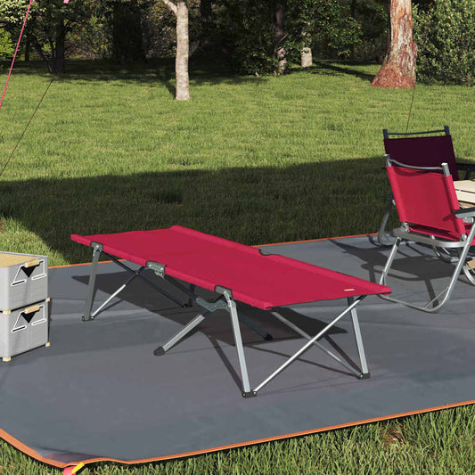 Opvouwbaar Camping Bed Rood 194 x 62,5 x 42,5 cm is nu te koop bij PeponiXL, paradijselijk wonen!