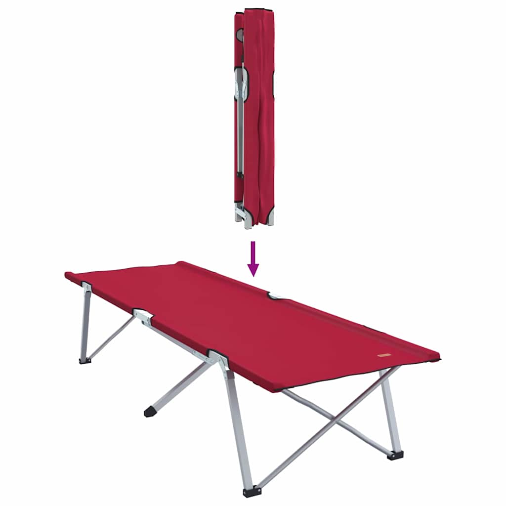 Opvouwbaar Camping Bed Rood 194 x 62,5 x 42,5 cm is nu te koop bij PeponiXL, paradijselijk wonen!