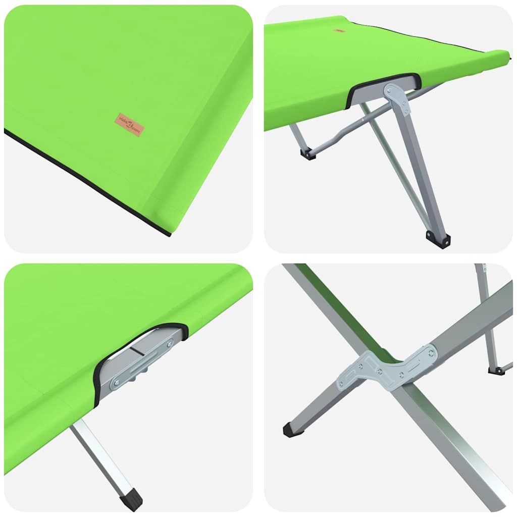 Opvouwbaar Camping Bed Groen 194 x 62,5 x 42,5 cm is nu te koop bij PeponiXL, paradijselijk wonen!