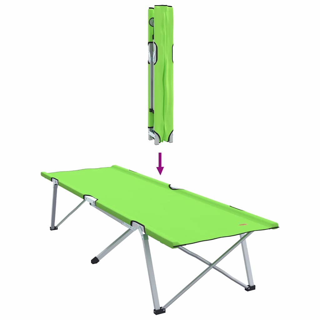 Opvouwbaar Camping Bed Groen 194 x 62,5 x 42,5 cm is nu te koop bij PeponiXL, paradijselijk wonen!