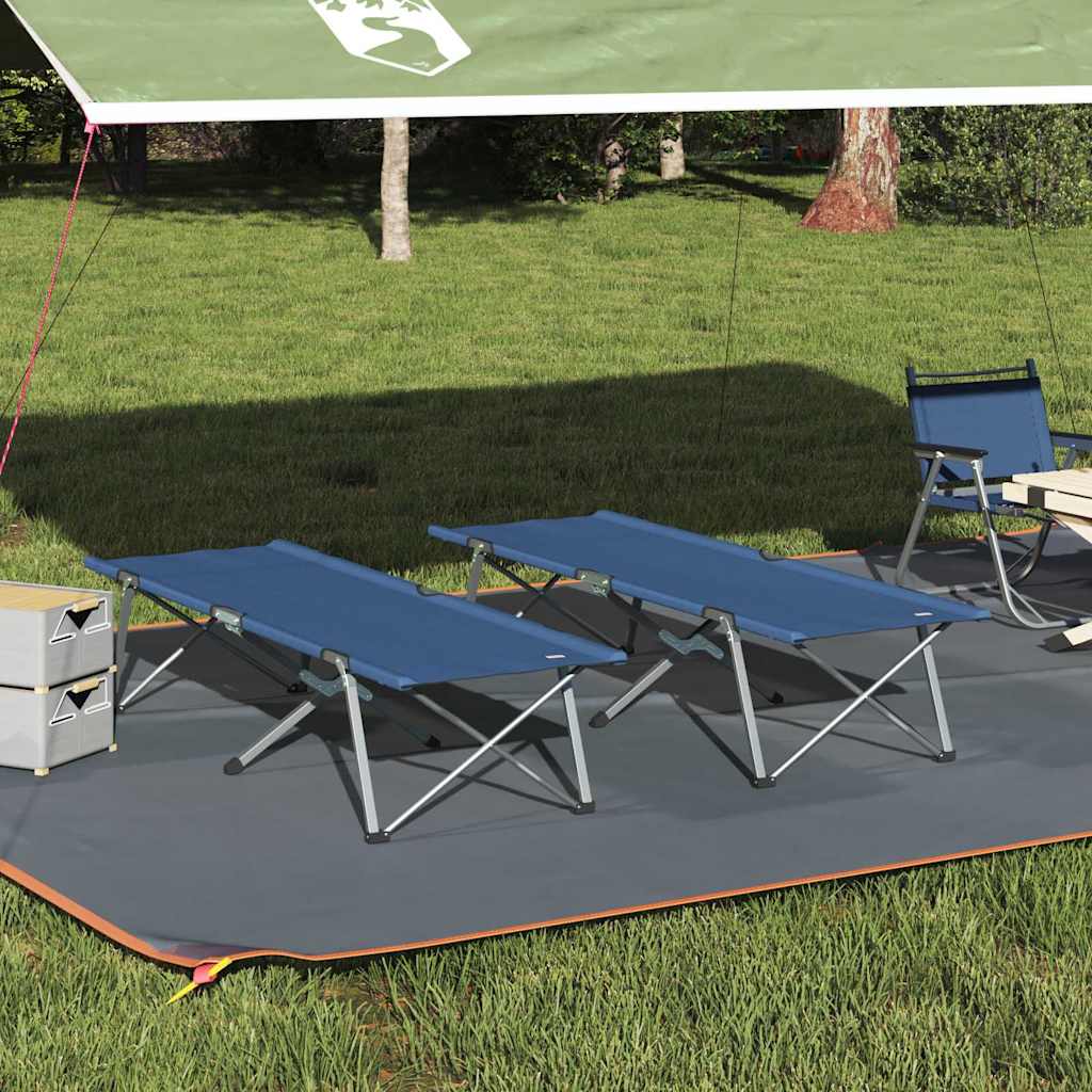 Opvouwbaar Camping Bed 2 pcs Blauw 194 x 62,5 x 42,5 cm is nu te koop bij PeponiXL, paradijselijk wonen!