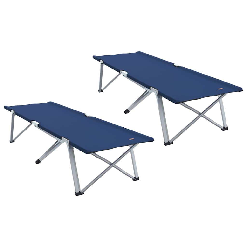 Opvouwbaar Camping Bed 2 pcs Blauw 194 x 62,5 x 42,5 cm is nu te koop bij PeponiXL, paradijselijk wonen!