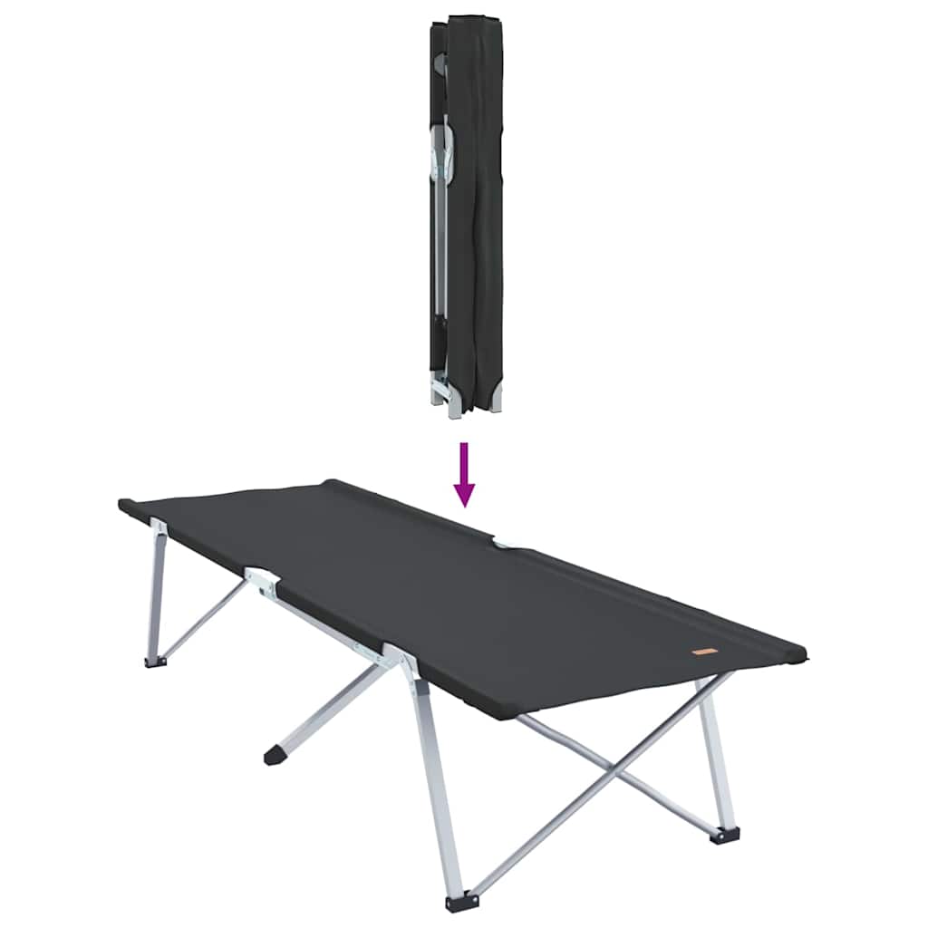 Opvouwbaar Camping Bed 2 pcs Zwart 194 x 62,5 x 42,5 cm is nu te koop bij PeponiXL, paradijselijk wonen!